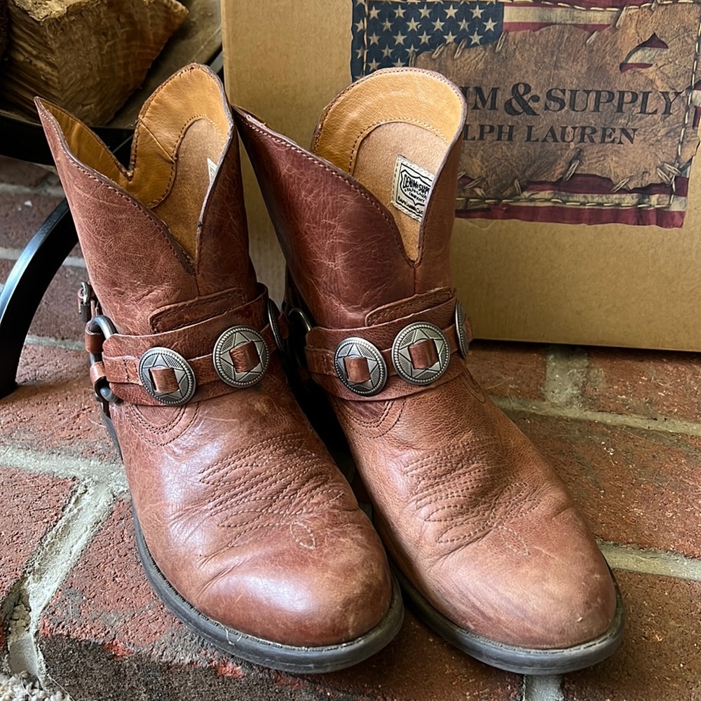 Ralph Lauren Denim & Supply Leather Cowboy Boots